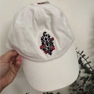 NWT Free People Blooming Beauty Baseball Ivory Cotton Adjustable Hat OS